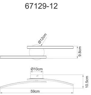 Globo 67129-12 - LED Prisadený luster TANSY 2xLED/6W/230V