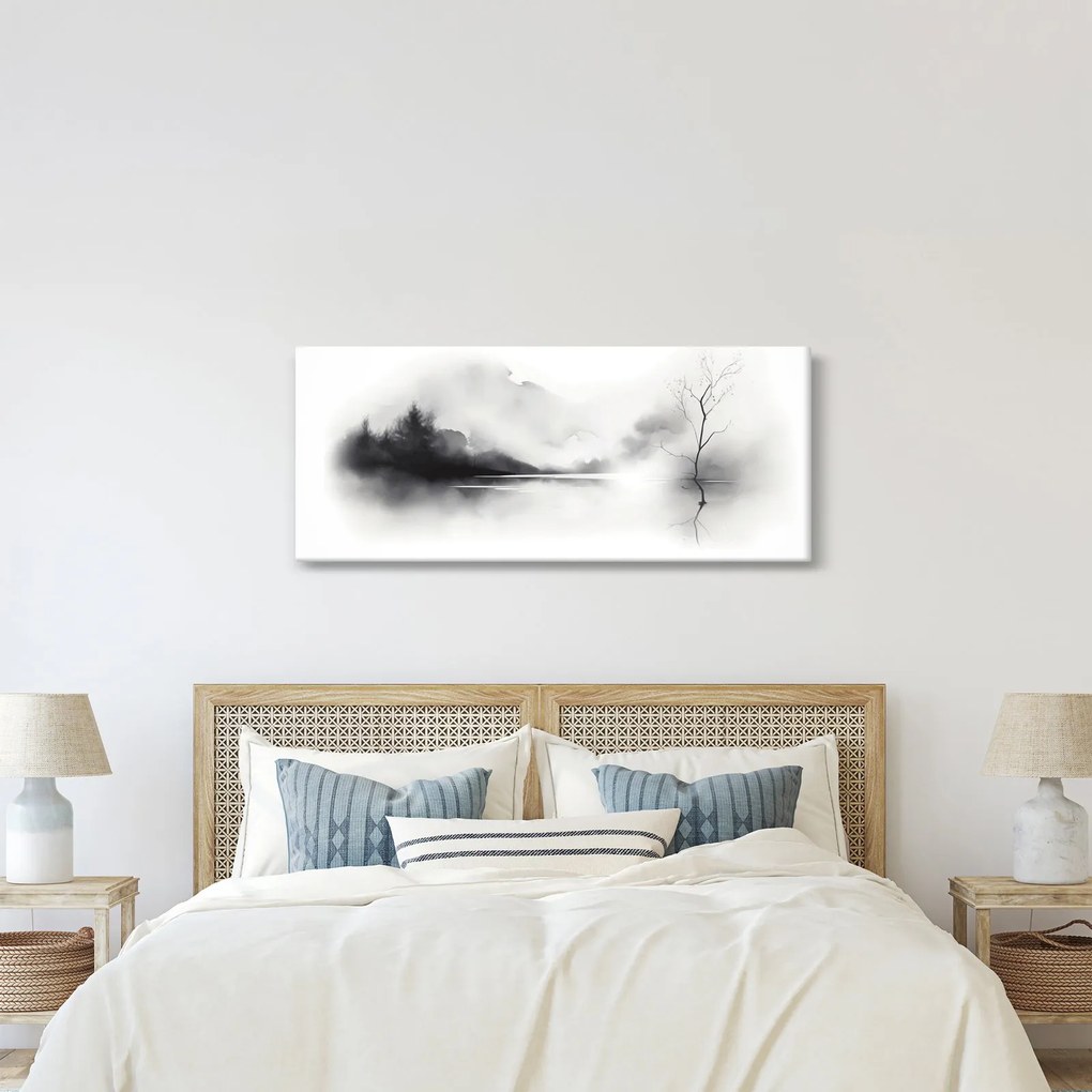 Obraz - Atramentová maľba krajiny (120x50 cm)