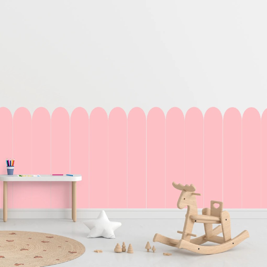 60x100cm Oblúk - Cukríkovo ružová farba - textilná nálepka na stenu Farba: Bledá, Veľkosť: 100 cm