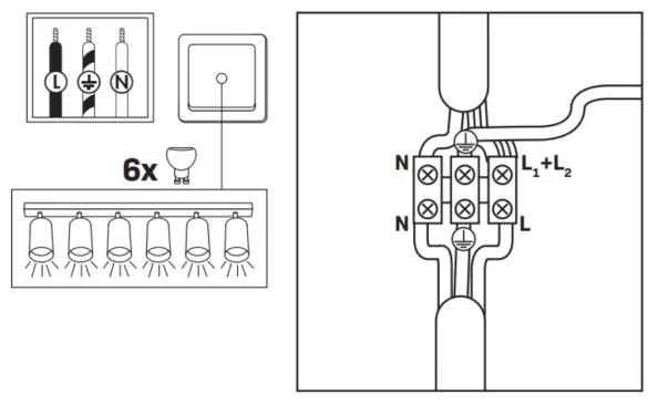 Kúpeľňové bodové svietidlo TURYN 6xGU10/10W/230V IP44 čierna