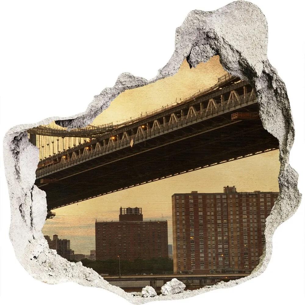 Fototapeta diera na stenu 3D Manhattan New York WallHole-75x75-piask-57464084