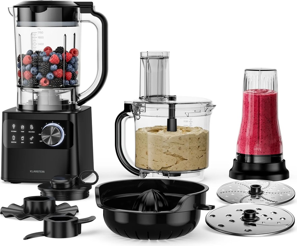 Klarstein Velaire kuchynský robot s mixérom na miesenie, šľahanie a odšťavovanie 1200 W 2 l kuchynský robot/mixér 1,75 l