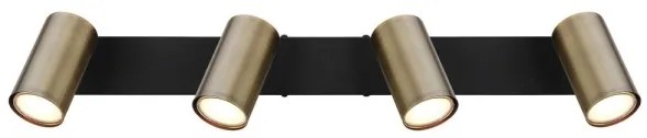 Globo 57911-4M - Bodové svietidlo ROBBY 4xGU10/35W/230V čierna/mosadz