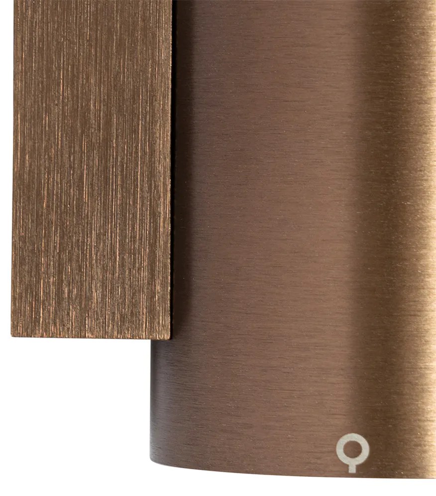 Inteligentné nástenné svietidlo tmavý bronz okrúhle 2-svetlá vrátane 2 Wifi GU10 50mm - Sandy
