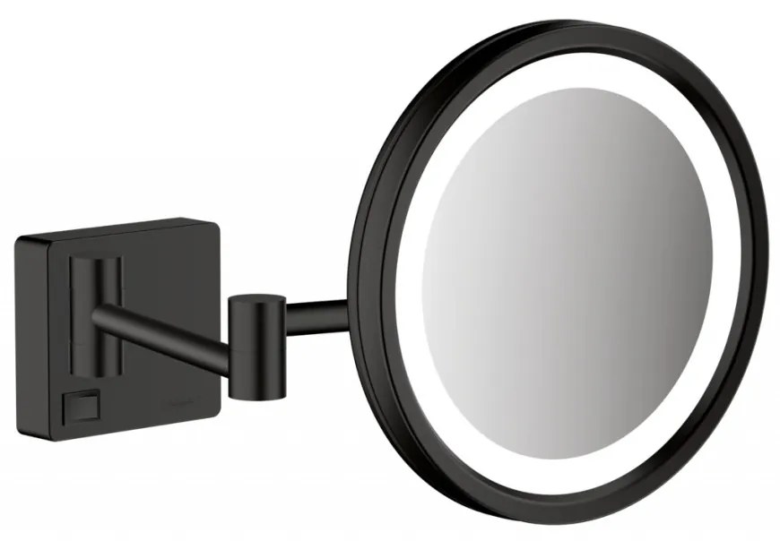 Hansgrohe AddStoris - Kozmetické zrkadlo s LED osvetlením, čierna matná 41790670