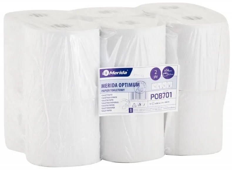 Toaletný papier Optimum Flexi 14 cm, 12 rolí, biela