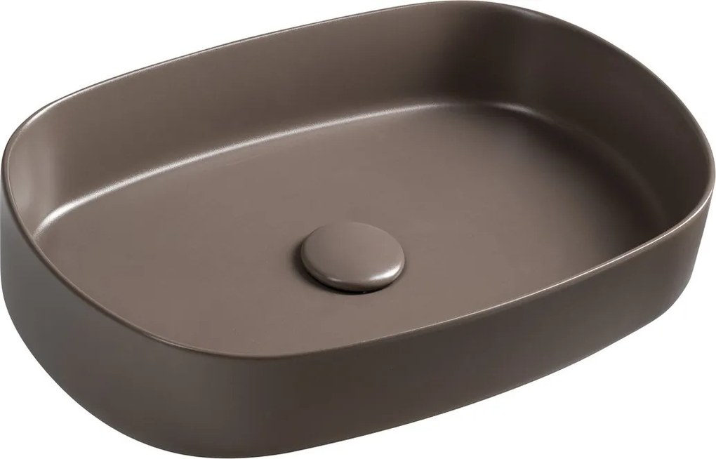 Isvea Isvea, INFINITY OVAL keramické umývadlo na dosku, 55x36cm, taupe, 10NF65055-2H