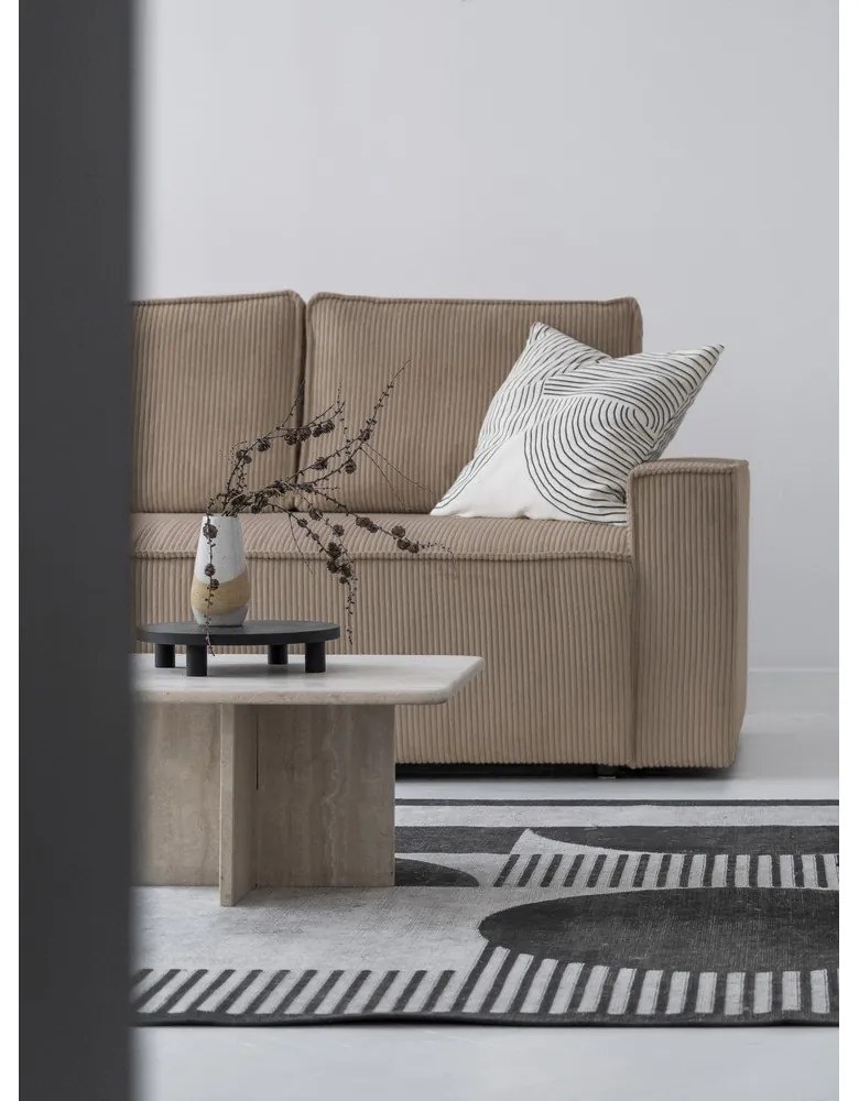 Béžová menčestrová rozkladacia rohová pohovka (pravý roh) Brave Dave – Miuform