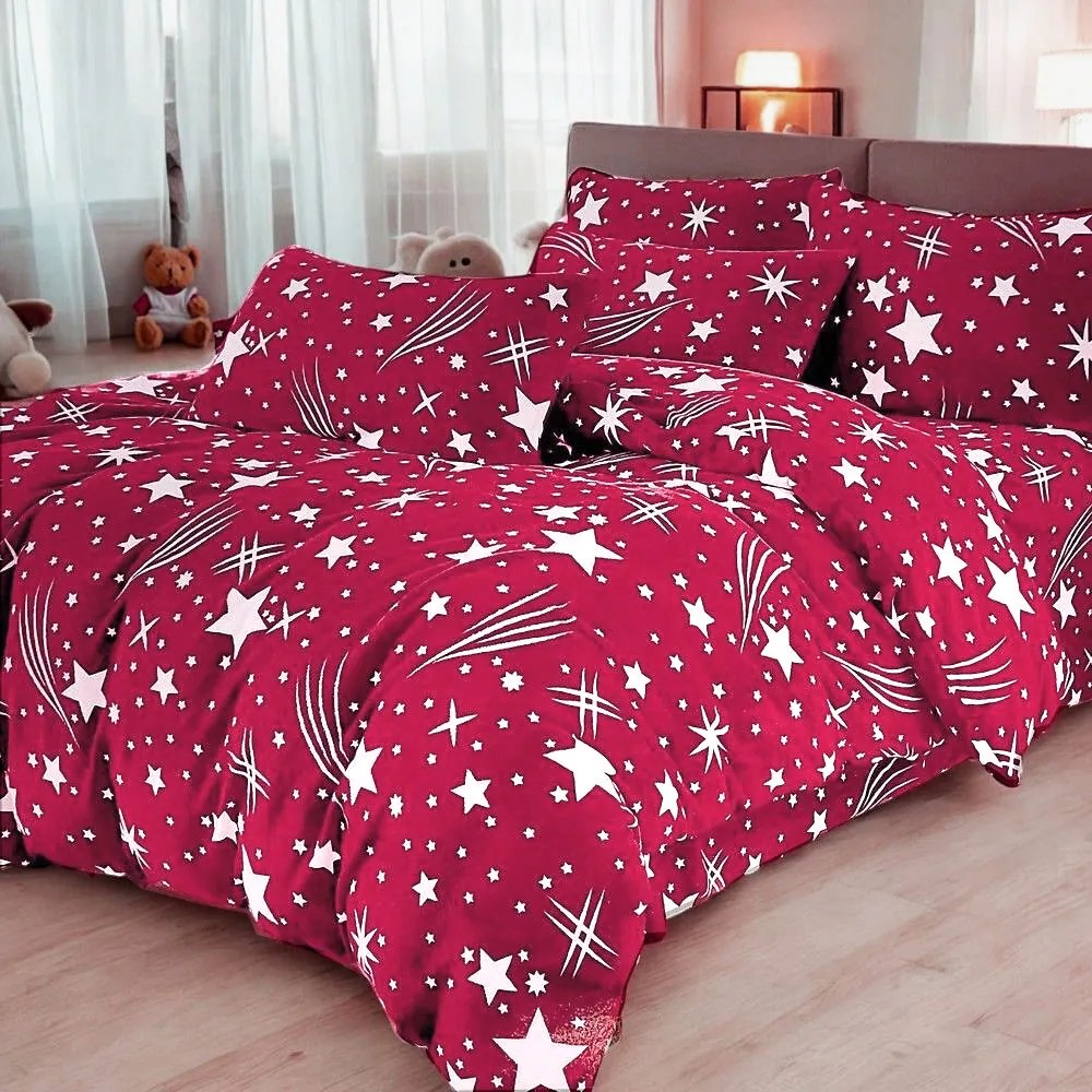 Jemné mikroplyš obliečky Homa TORELA BURGUNDY 3-dielna sada 140x200 cm