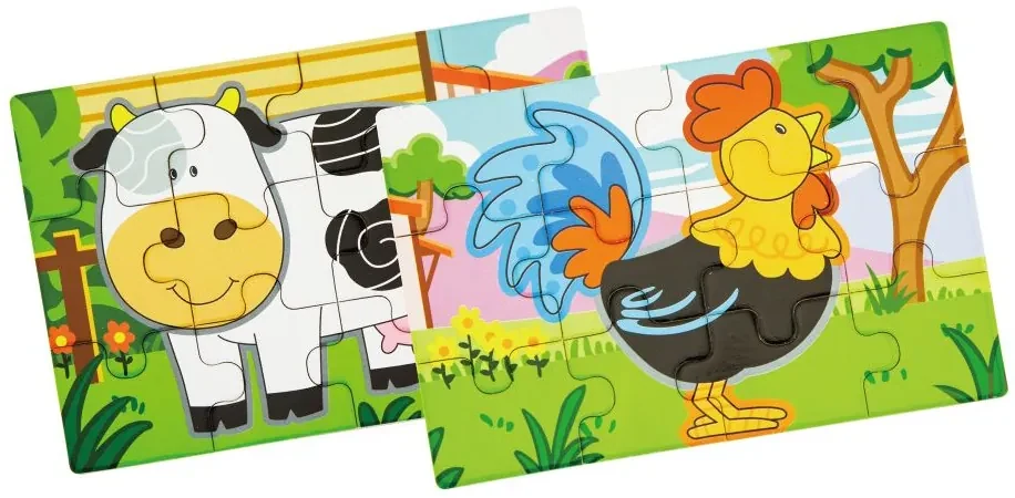 Viga drevené puzzle - farma