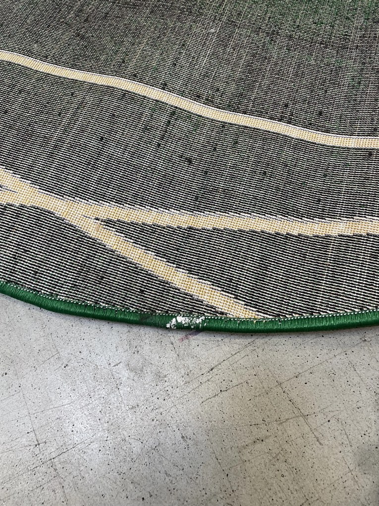 Dywany Łuszczów, POŠKODENÝ Kusový koberec Emerald 1022 green and gold kruh, 120x120 (priemer) kruh, zelená, obývacia izba