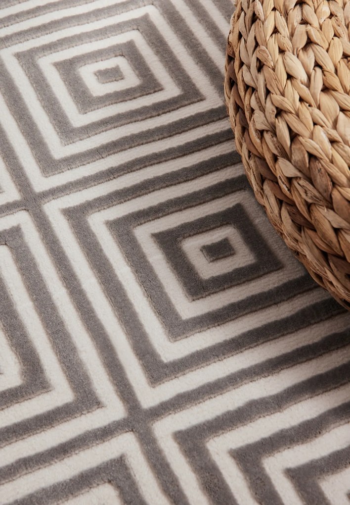 ELLE Decoration, Koberec behúň Perles 106190 Cream Grey z kolekcie Elle, 80x240, šedá, obývacia izba