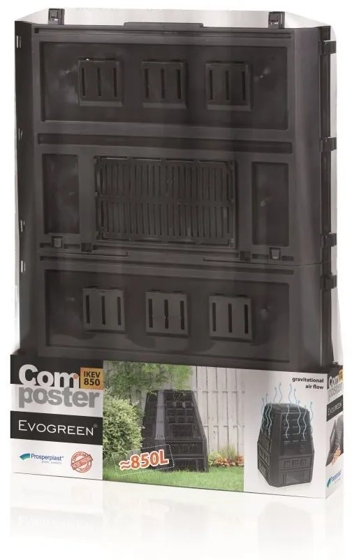 Kompostér, 850 l, čierna