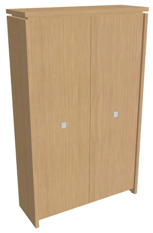 Vysoká skriňa Verno 128 x 46 x 210 cm, dub svetlý