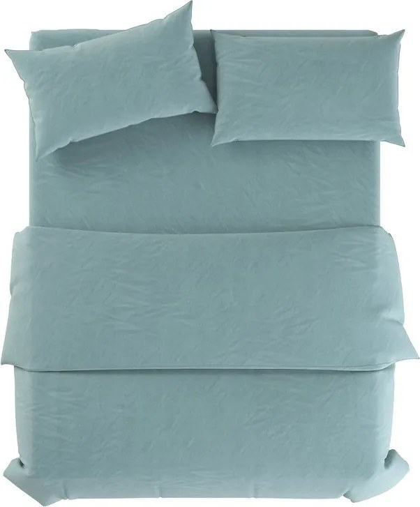 Svetlomodré ľanové obliečky na jednolôžko 135x200 cm Aqua – Native Natural