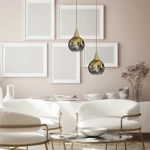 Luster na lanku MONTE 1xE27/60W/230V pr. 15 cm zlatá