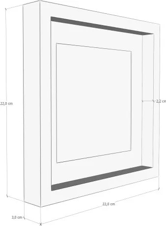 Rám 13x13/19x19, kazeta biela
