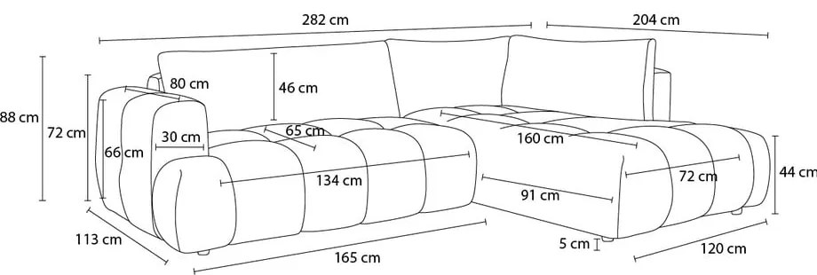 Rozkladacia/s úložným priestorom rohová pohovka v horčicovej farbe (pravý roh/do L) Fuji – Bobochic Paris