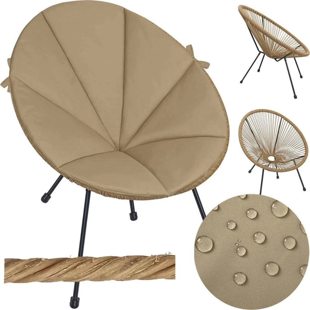 Vodeodolný podsedák do záhradného kresla ACAPULCO 91x72 cm - tmavo béžový
