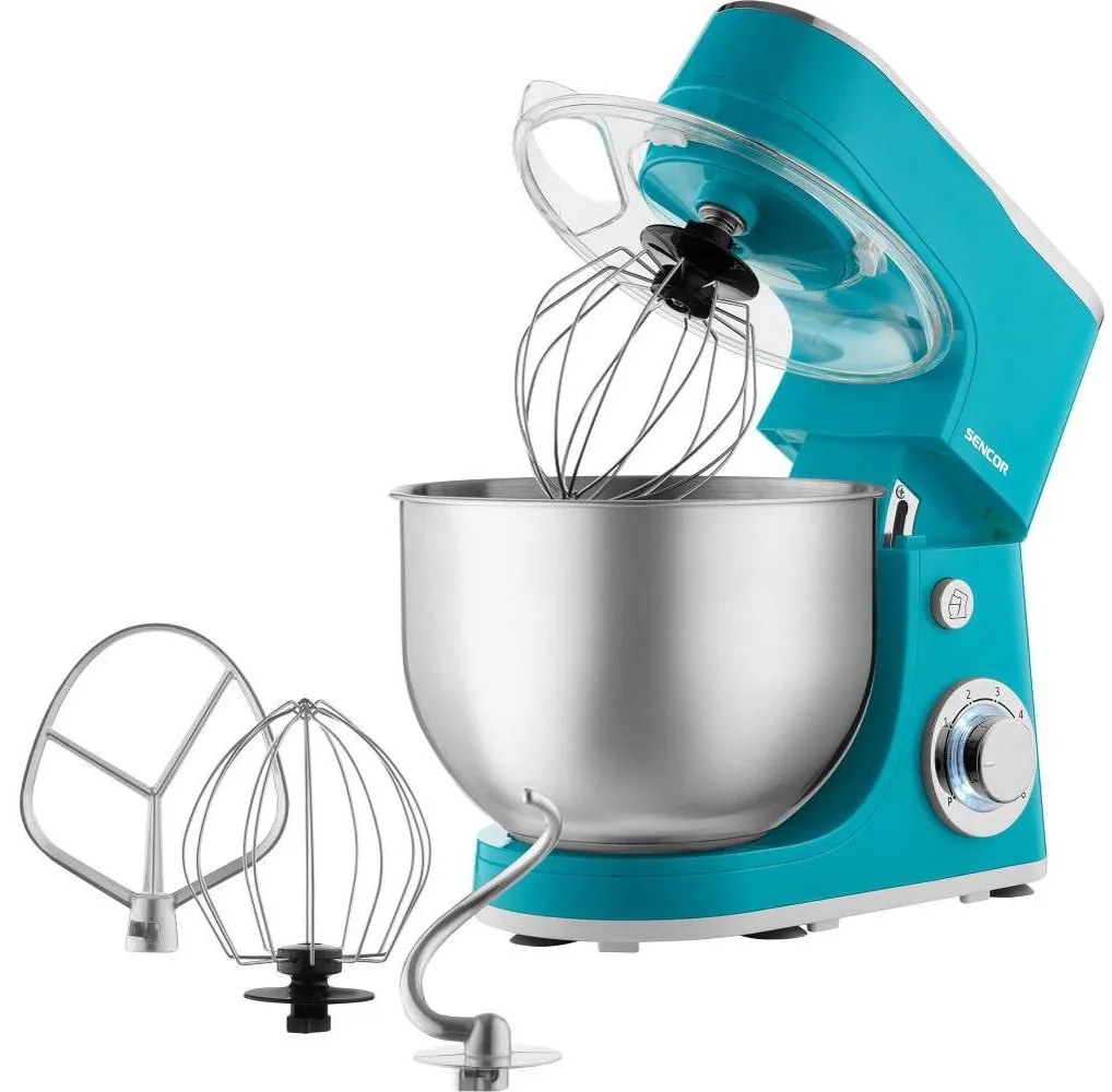 Sencor - Kuchynský robot s nerezovou miskou 1300W/230V tyrkysový
