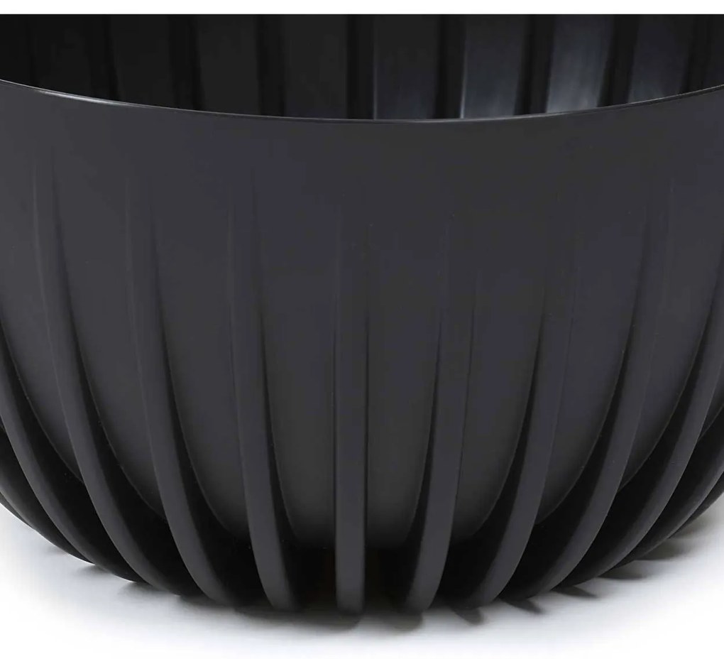 PLASTOVÝ KVETINÁČ STRIPPED ECO 14X24 CM ČIERNA
