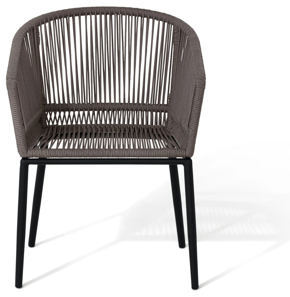 Jedálenské kreslo s okrúhlou opierkou a textilným výpletom