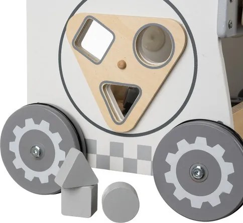 ISO Trade Detská dielňa 3 v 1 s dreveným náradím – chodítko, dielnička a úložný vozík 3+