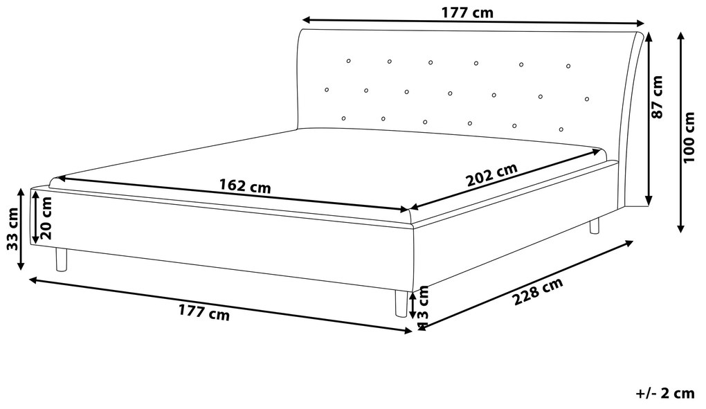 Čalúnená posteľ 160x200cm sivá SAVERNE Beliani