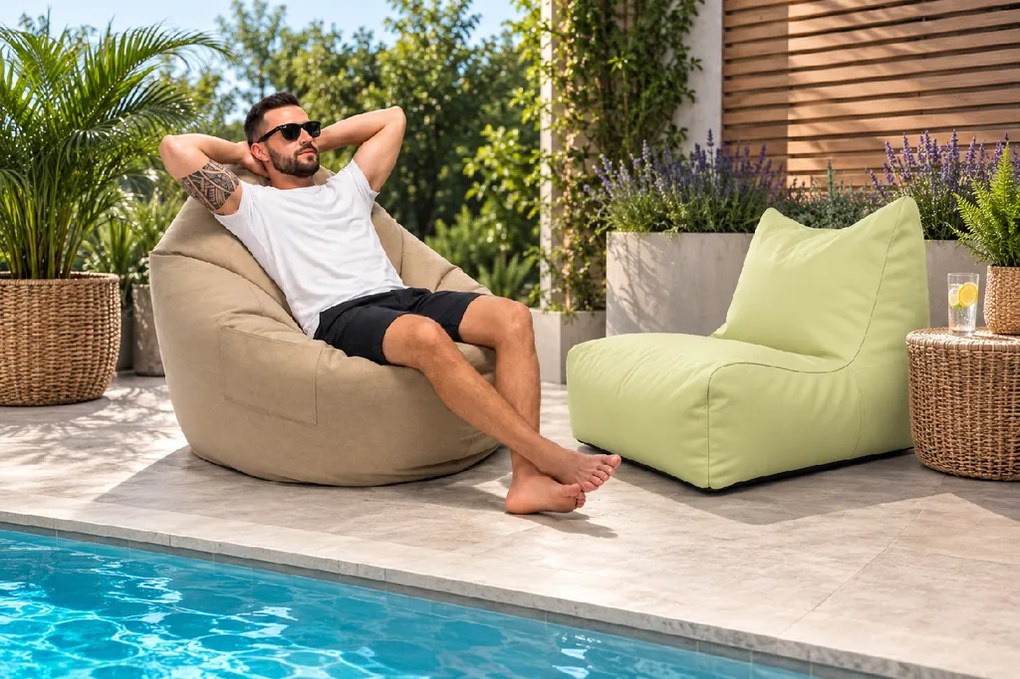 Set 2 sedacích vakov k bazénu Flavio Outdoor pistácia + Zac Atlanta Cappuccino