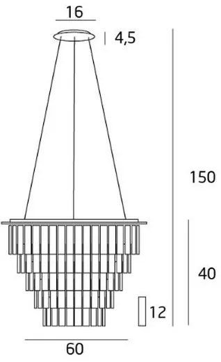 MAXLIGHT P0260 - Luster na lanku MONACO 15xG9/40W/230V pr. 60 cm chróm