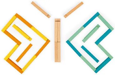 Drevená stavebnica s predlohami - 60 ks