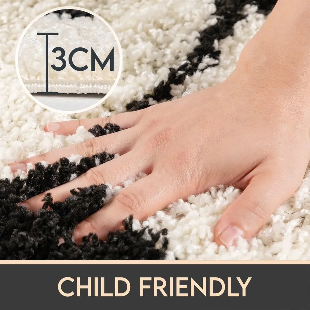 Čierno-krémový detský koberec ø 120 cm Fun – Ayyildiz Carpets