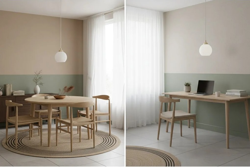 Závesné svietidlo Eliza, 1x biele sklenené tienidlo, g