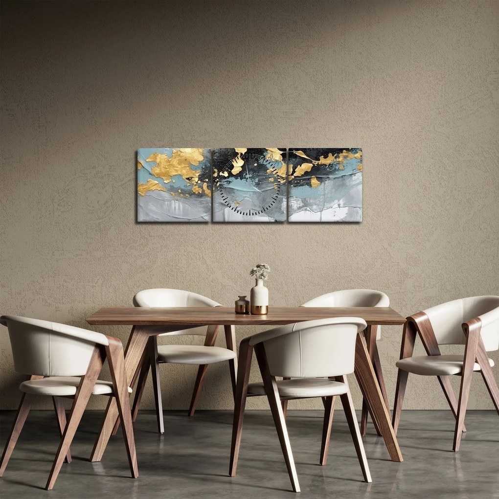 Obraz - Abstrakcia (s hodinami) (90x30 cm)