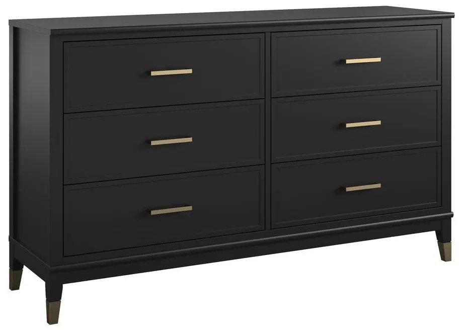 Čierna komoda CosmoLiving by Cosmopolitan Westerleigh, 144 x 85 cm