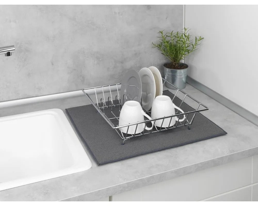 Sivá absorpčná podložka na umytý riad Wenko Miko