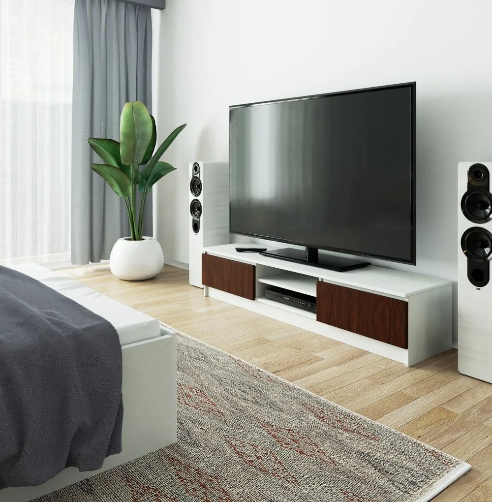 TV stolík Ronon 160 cm biely/venge