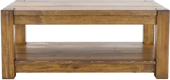 Rustikálny konferenčný stolík s poličkou, 120x70x50 cm