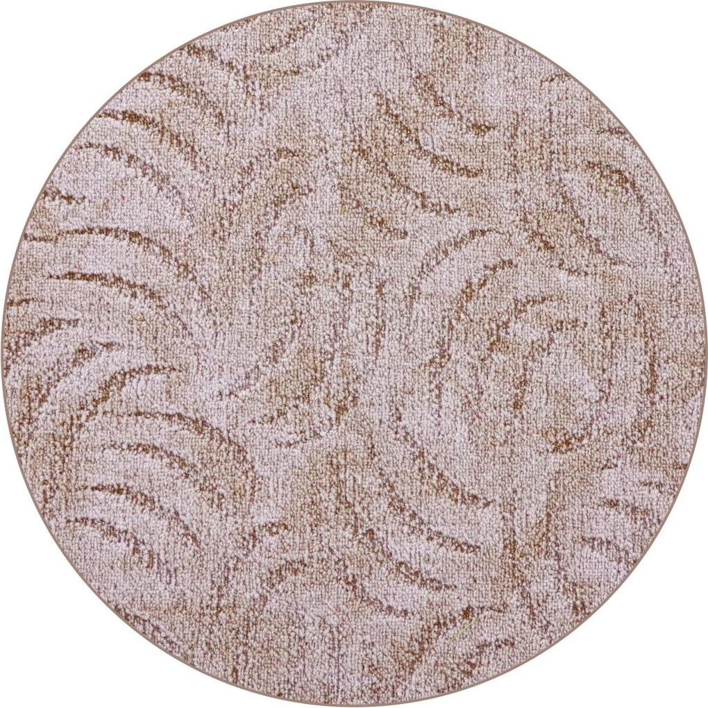 AladinWorld Expres, Kusový koberec Scroll béžový kruh, 400x400 (priemer) kruh, béžová, obývacia izba