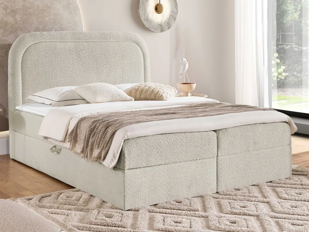 Kontinentálna posteľ Bukirt, Rozmer postele: 200x200, Dostupné poťahy: Coral 50