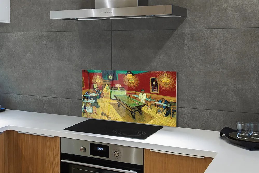 Sklenený obklad do kuchyne Art Night cafe 125x50 cm