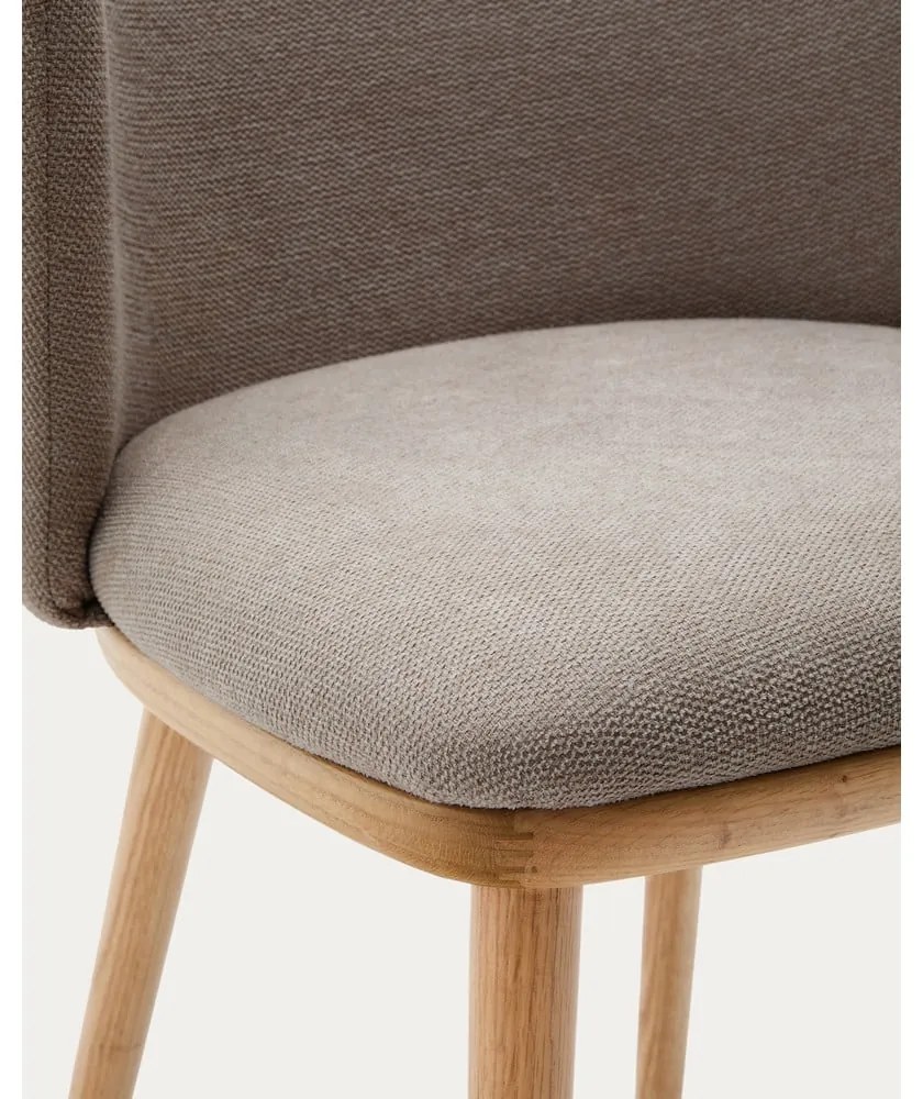 Svetlohnedé čalúnené jedálenské kreslo Ciselia – Kave Home