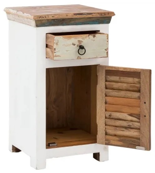 furniture-nabytek.cz - Masívna kúpeľňová skrinka Perth z recyklovaného dreva, lakovaná, biela / farebná