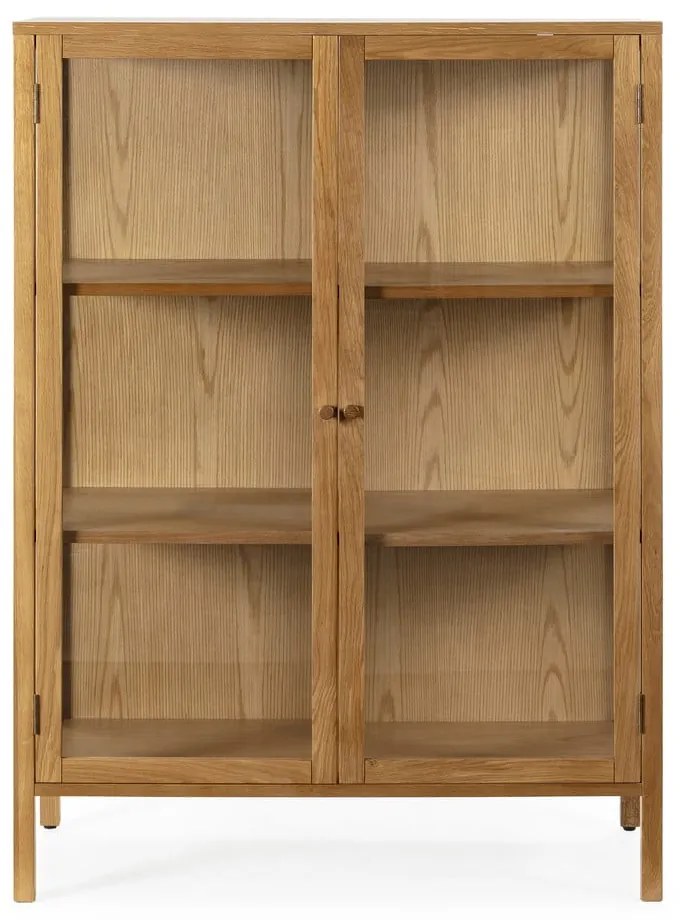 Vitrína v dekore duba v prírodnej farbe 90x126x40 cm Ceci – MOME