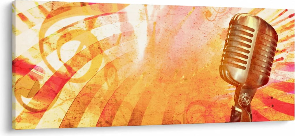 Obraz - Retro mikrofón (120x50 cm)