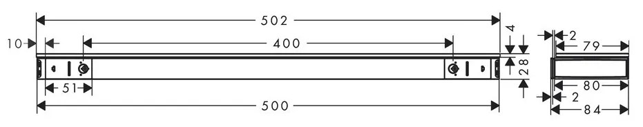 Hansgrohe Rainfinity, polička 500, chrómová, HAN-26844000