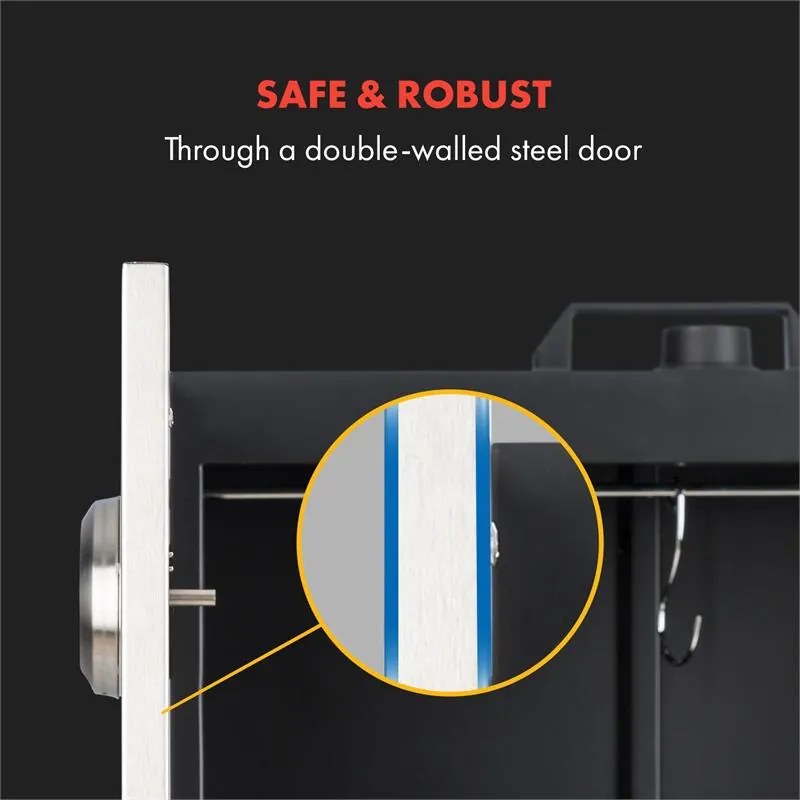 Klarstein Flintstone Steel, udiareň, udiarenská pec, 1600 W, integrovaný teplomer, ušľachtilá oceľ