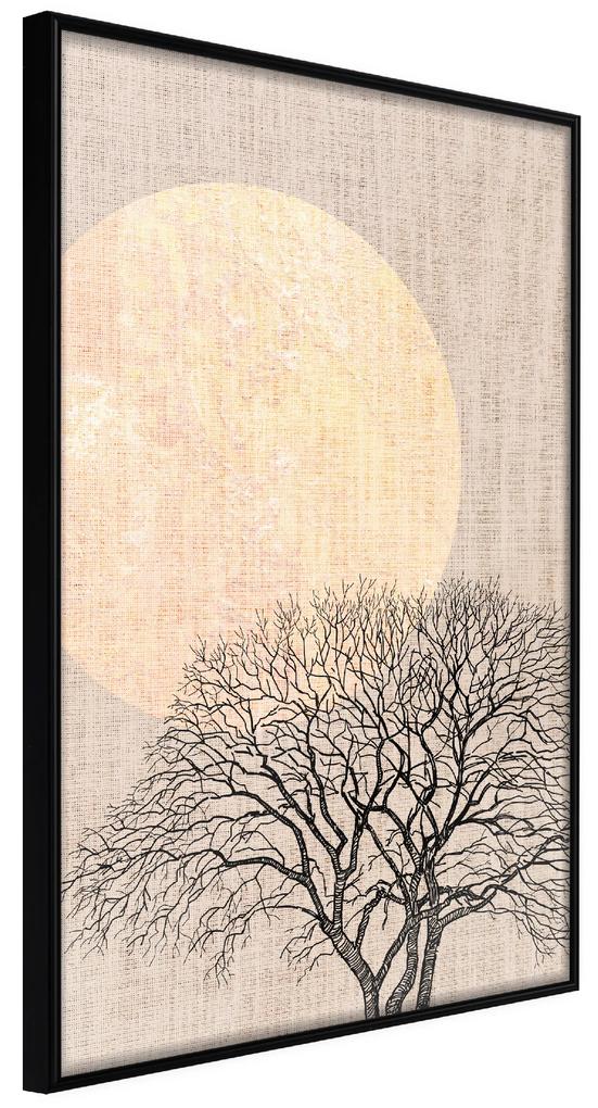 Artgeist Plagát - Morning Full Moon [Poster] Veľkosť: 40x60, Verzia: Čierny rám s passe-partout