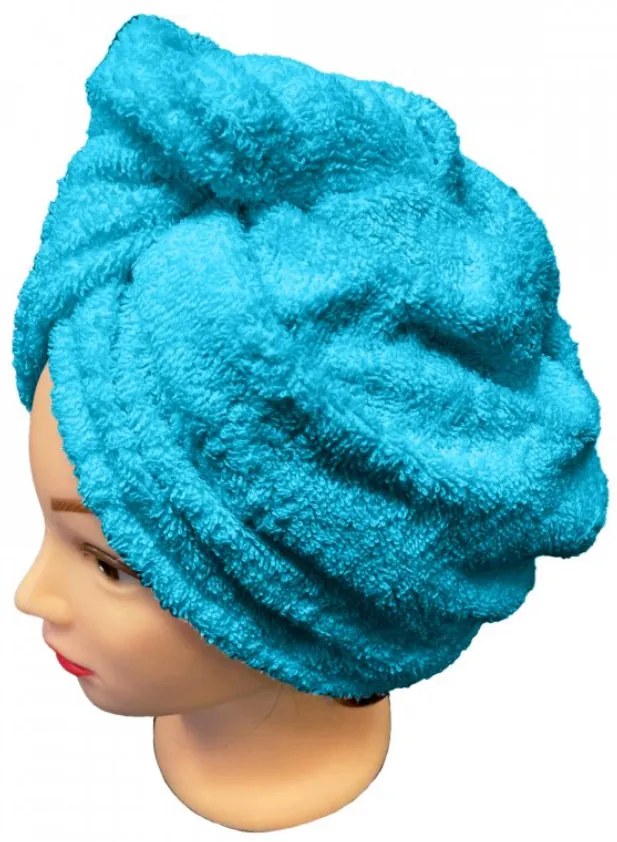 Rýchloschnúci froté Turban na vlasy tyrkysový