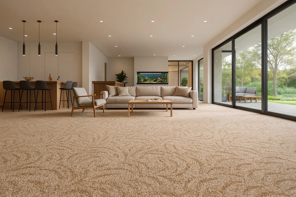 AladinWorld Expres, AKCIA: 120x170 cm Kusový koberec Scroll béžový - obšitý zo všetkých strán, šíře, béžová, filc, detská izba